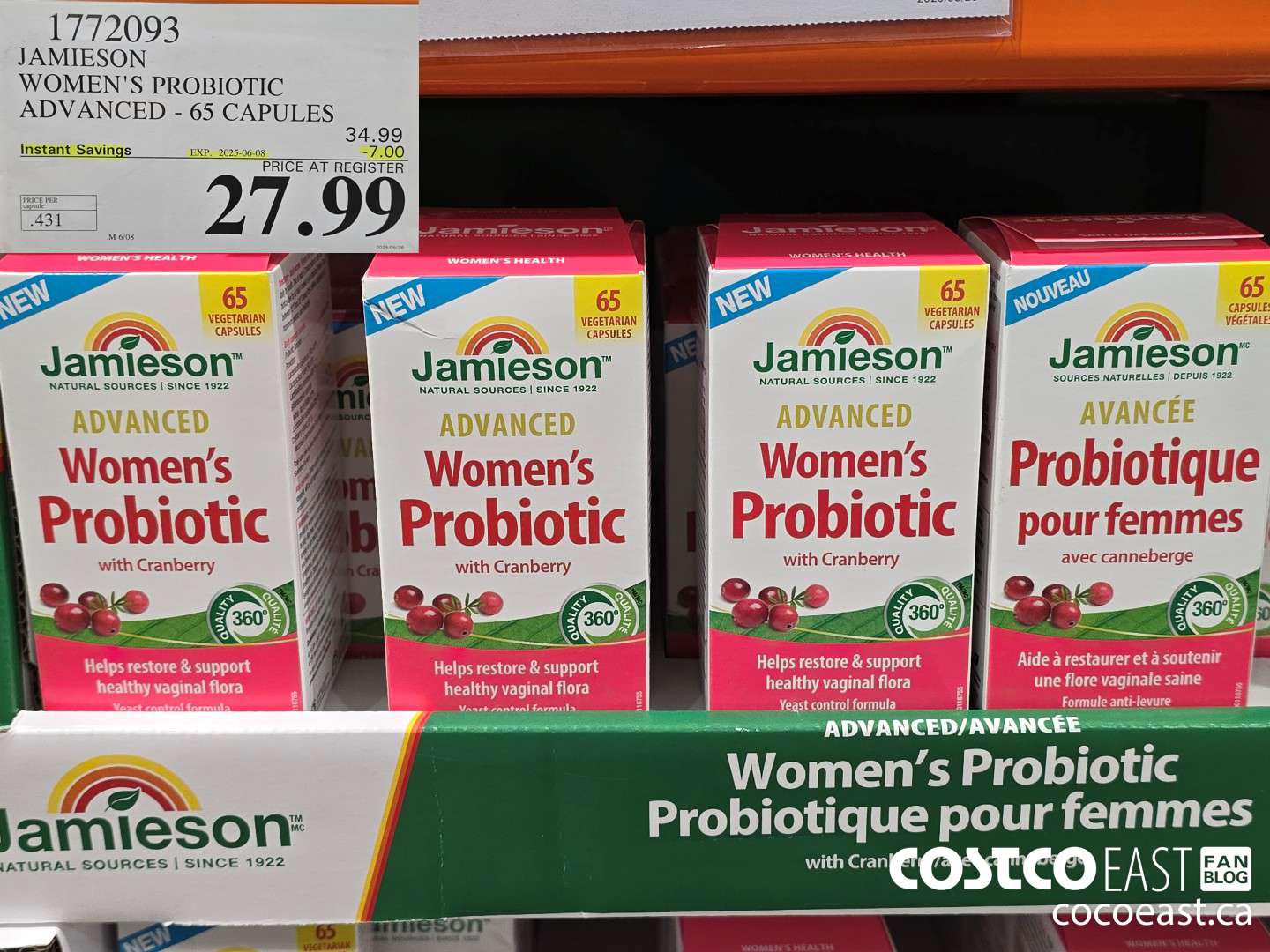 1772093 JAMIESON WOMEN'S PROBIOTIC ADVANCED - 65 CAPULES ($7.00 INSTANT SAVINGS EXPIRES ON 2025-06-08) $27.99