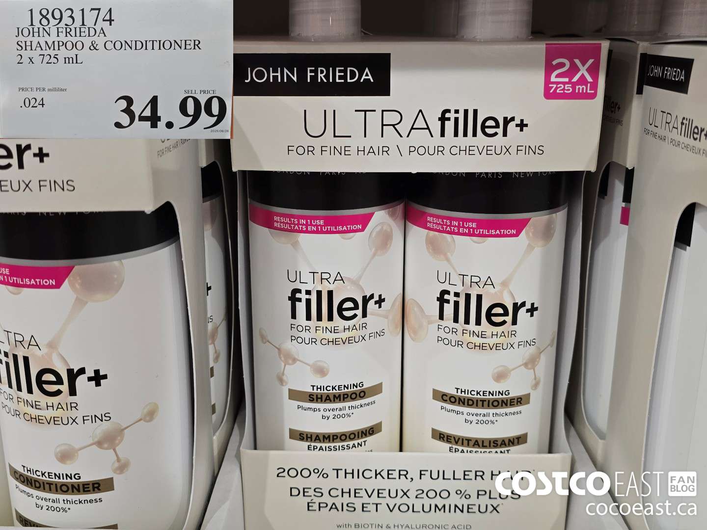 1893174 JOHN FRIEDA SHAMPOO & CONDITIONER 2 x 125 mL $34.99