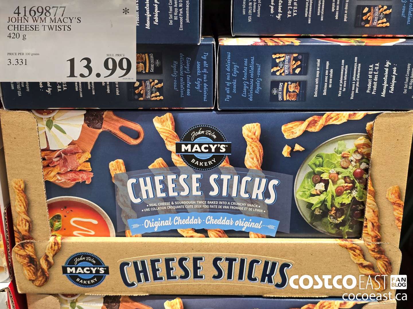 4169877 JOHN WM MACY'S CHEESE TWISTS 420 g $13.99