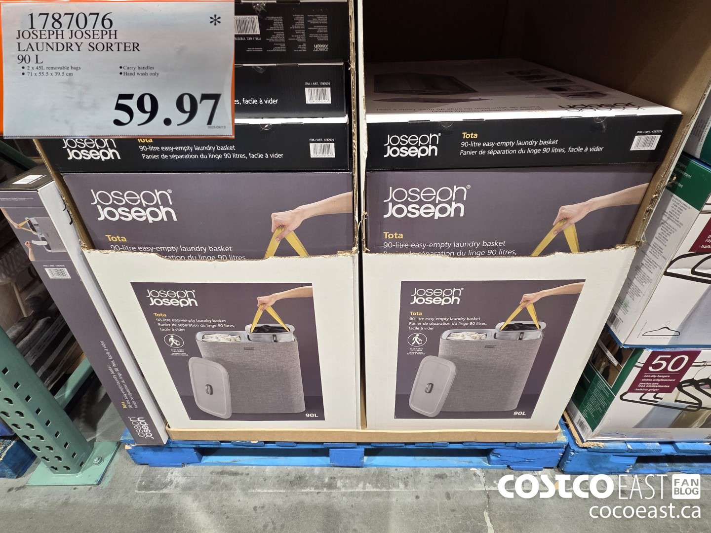 1787076 JOSEPH JOSEPH LAUNDRY SORTER 90 L $59.97