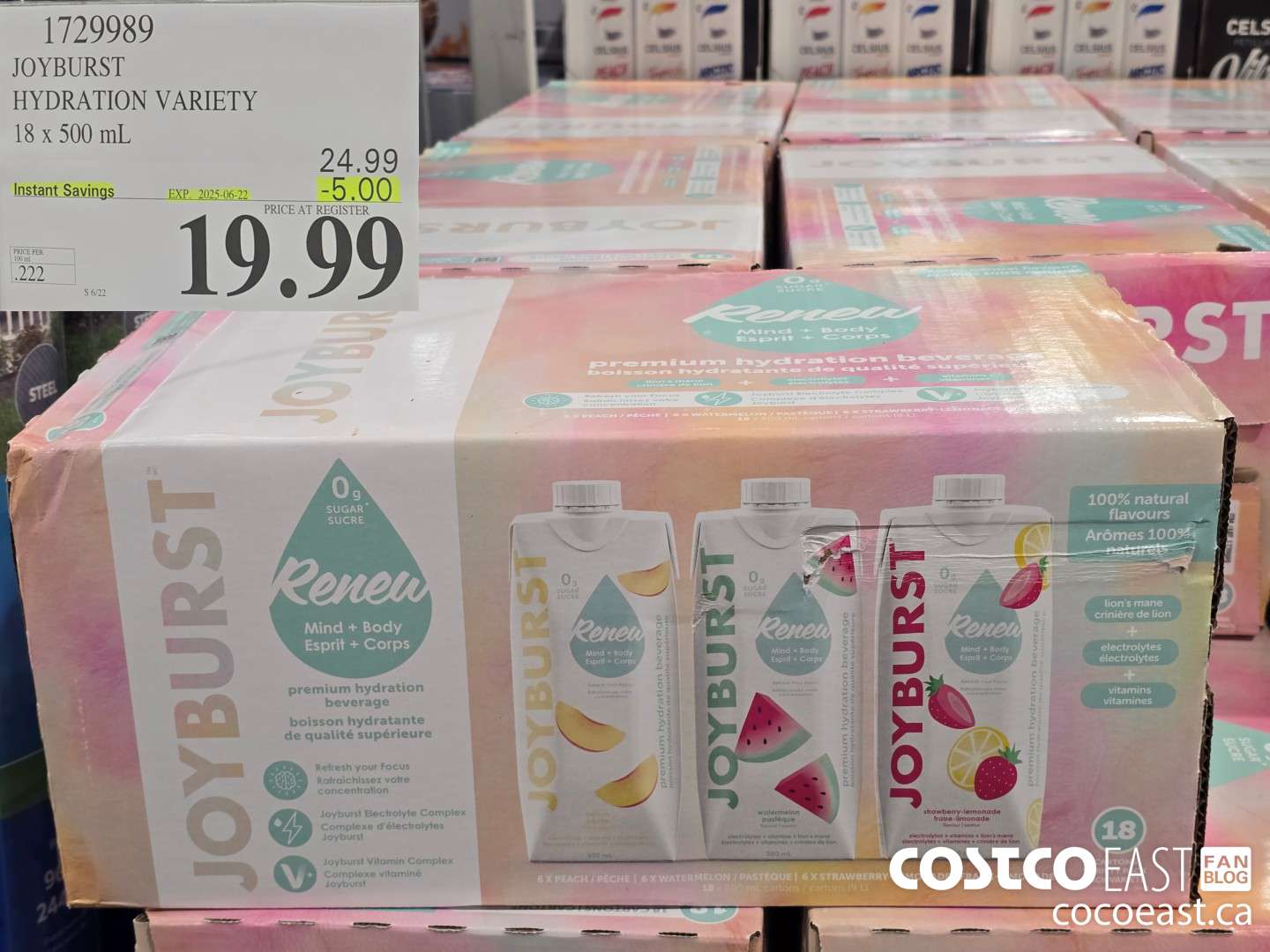 1729989 JOYBURST HYDRATION VARIETY 18 x 500 mL ($5.00 INSTANT SAVINGS EXPIRES ON 2025-06-22) $19.99