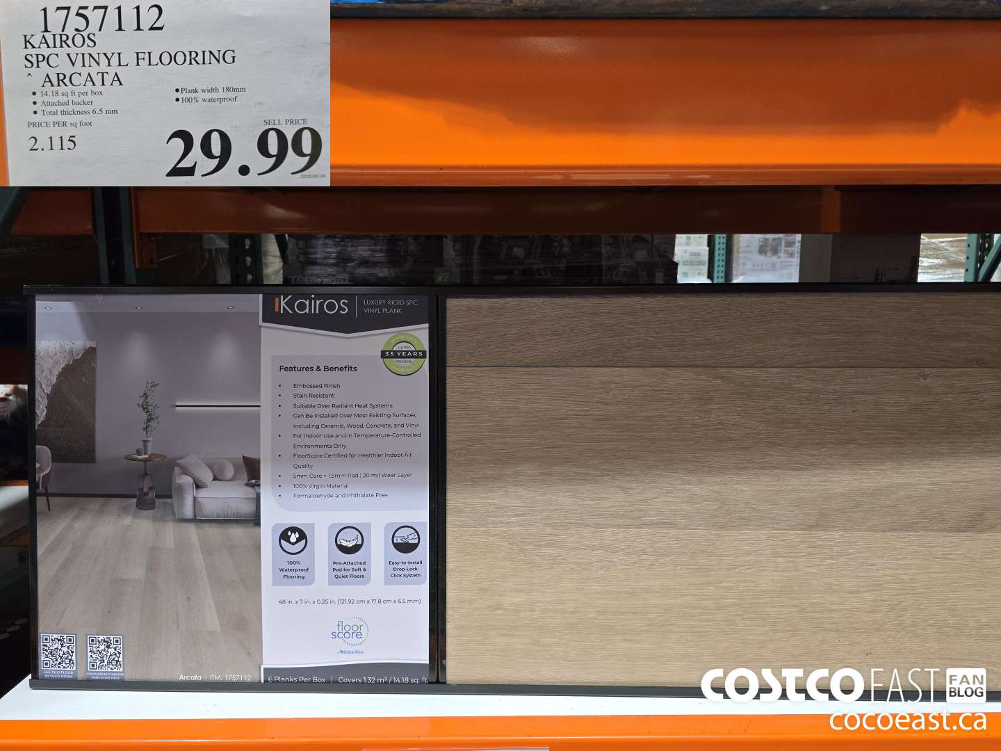 1757122 KAIROS VINYL FLOORING ARCATA $29.99