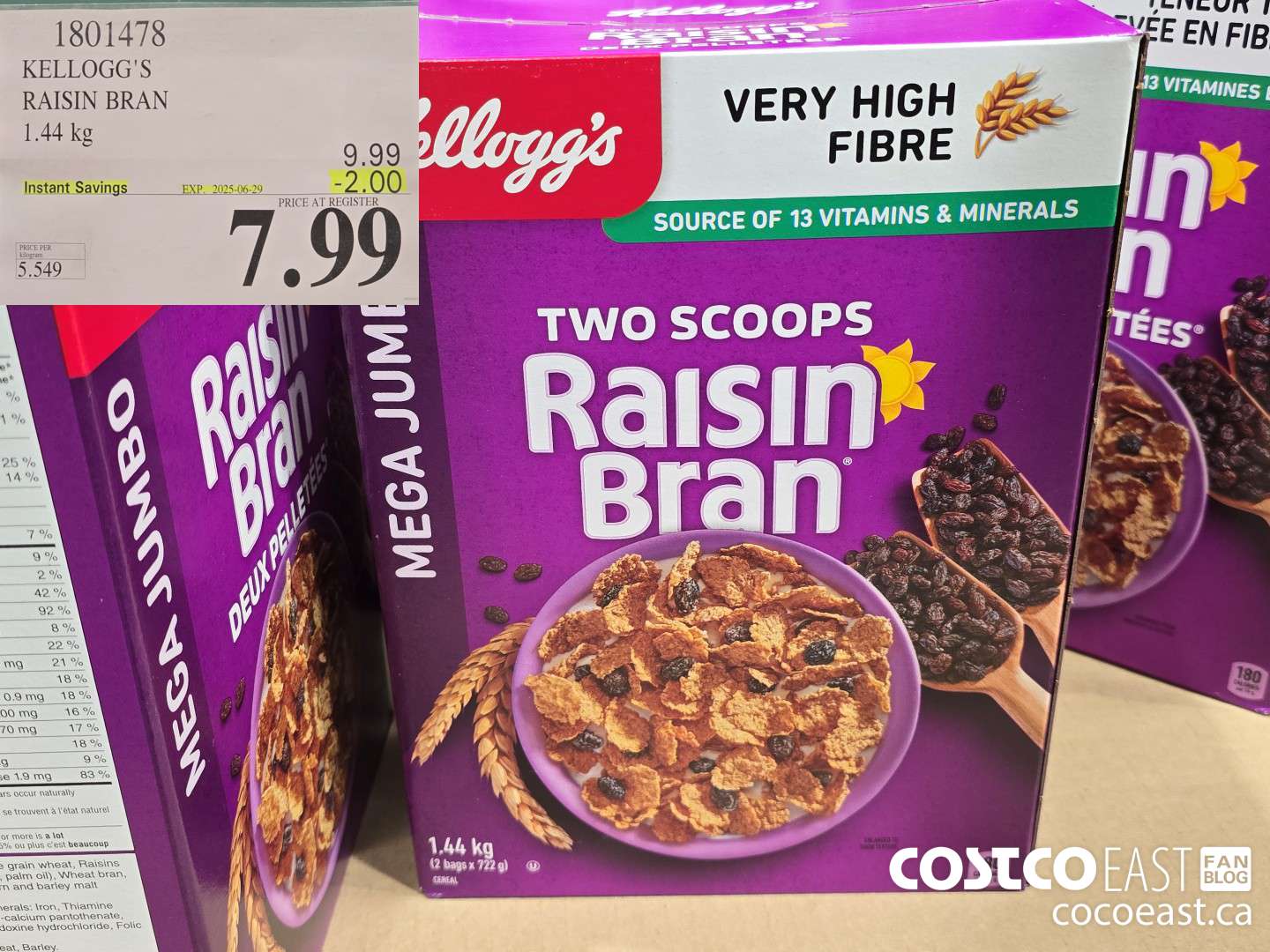 1801478 KELLOGG'S RAISIN BRAN 1.45 kg ($2.00 INSTANT SAVINGS EXPIRES ON 2025-06-29) $7.99