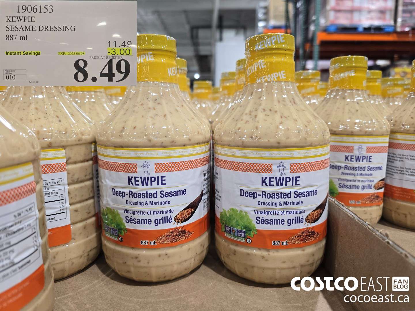 1906153 KEWPIE SESAME DRESSING 887 ml ($3.00 INSTANT SAVINGS EXPIRES ON 2025-06-08) $8.49