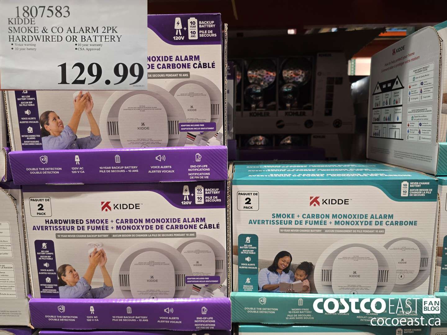 1807583 KIDDE SMOKE & CO ALARM 2PK HARDWIRED OR BATTERY $129.99