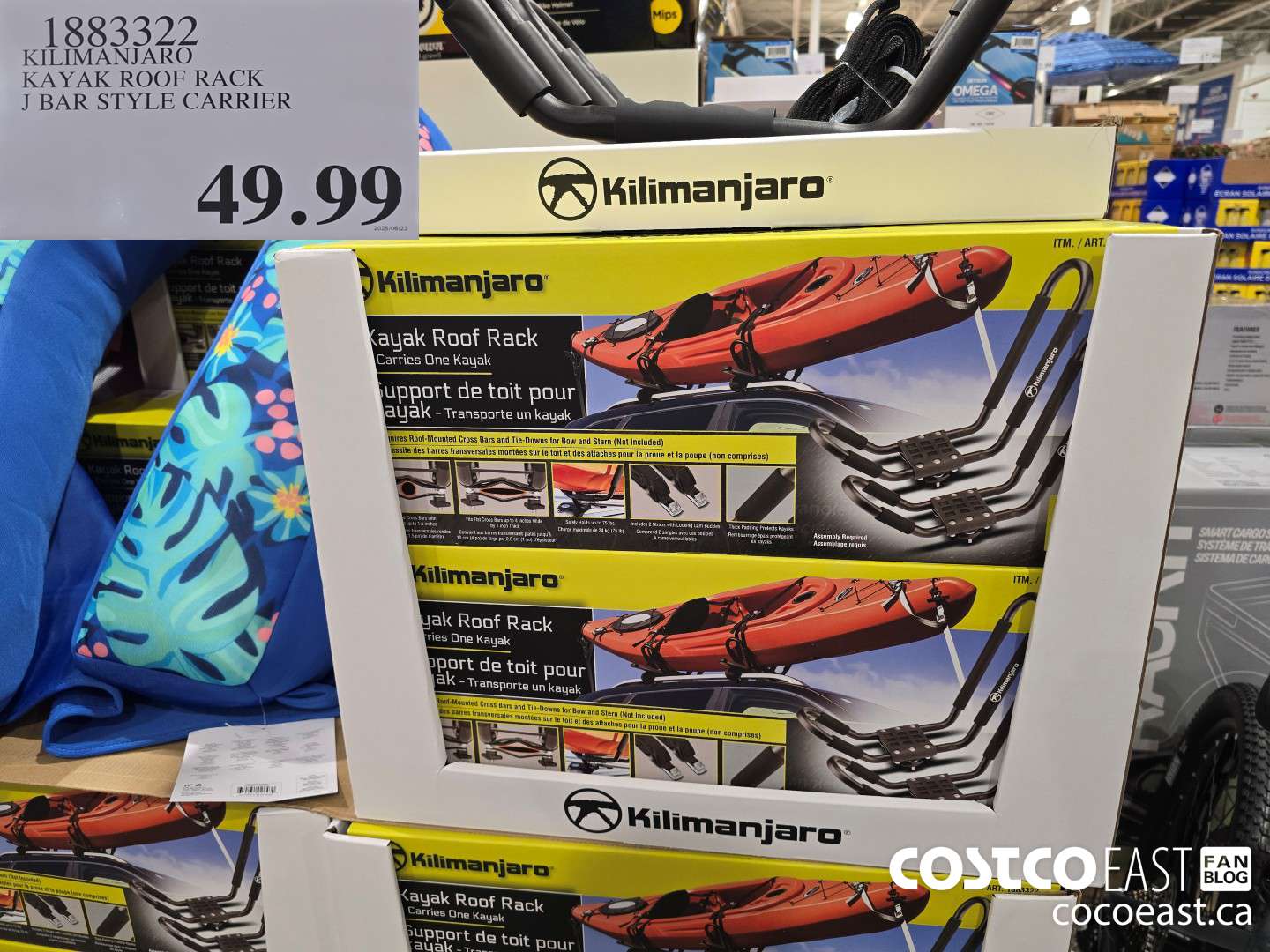 1883322 KILIMANJARO KAYAK ROOF RACK J BAR STYLE CARRIER $49.99