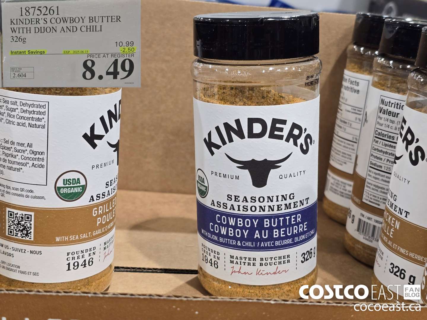 1875261 KINDER'S COWBOY BUTTER WITH DIJON AND CHILI 326G ($2.50 INSTANT SAVINGS EXPIRES ON 2025-06-15) $8.49