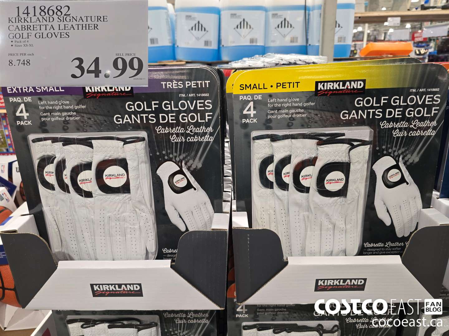 1418682 KIRKLAND SIGNATURES CABRETTA LEATHER GOLF GLOVES $34.99