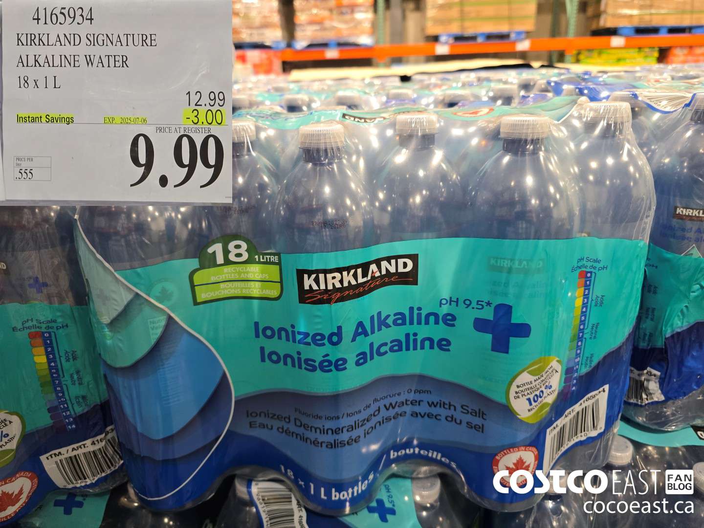 4165934 KIRKLAND SIGNATURE ALKALINE WATER 18 X 1 L ($3.00 INSTANT SAVINGS EXPIRES ON 2025-06-29) $9.99