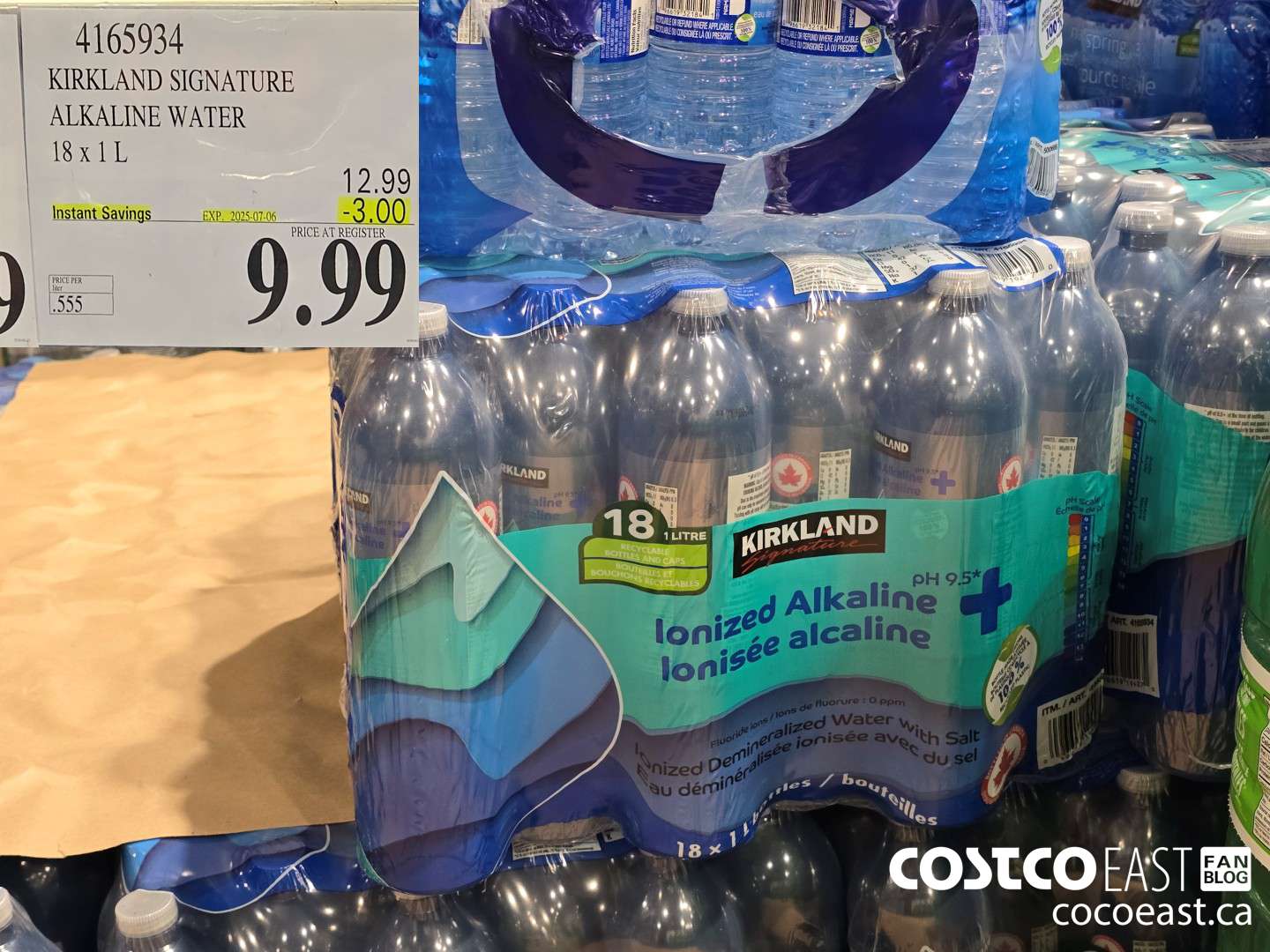 4165934 KIRKLAND SIGNATURE ALKALINE WATER 18 X 1 L ($3.00 INSTANT SAVINGS EXPIRES ON 2025-07-06) $9.99
