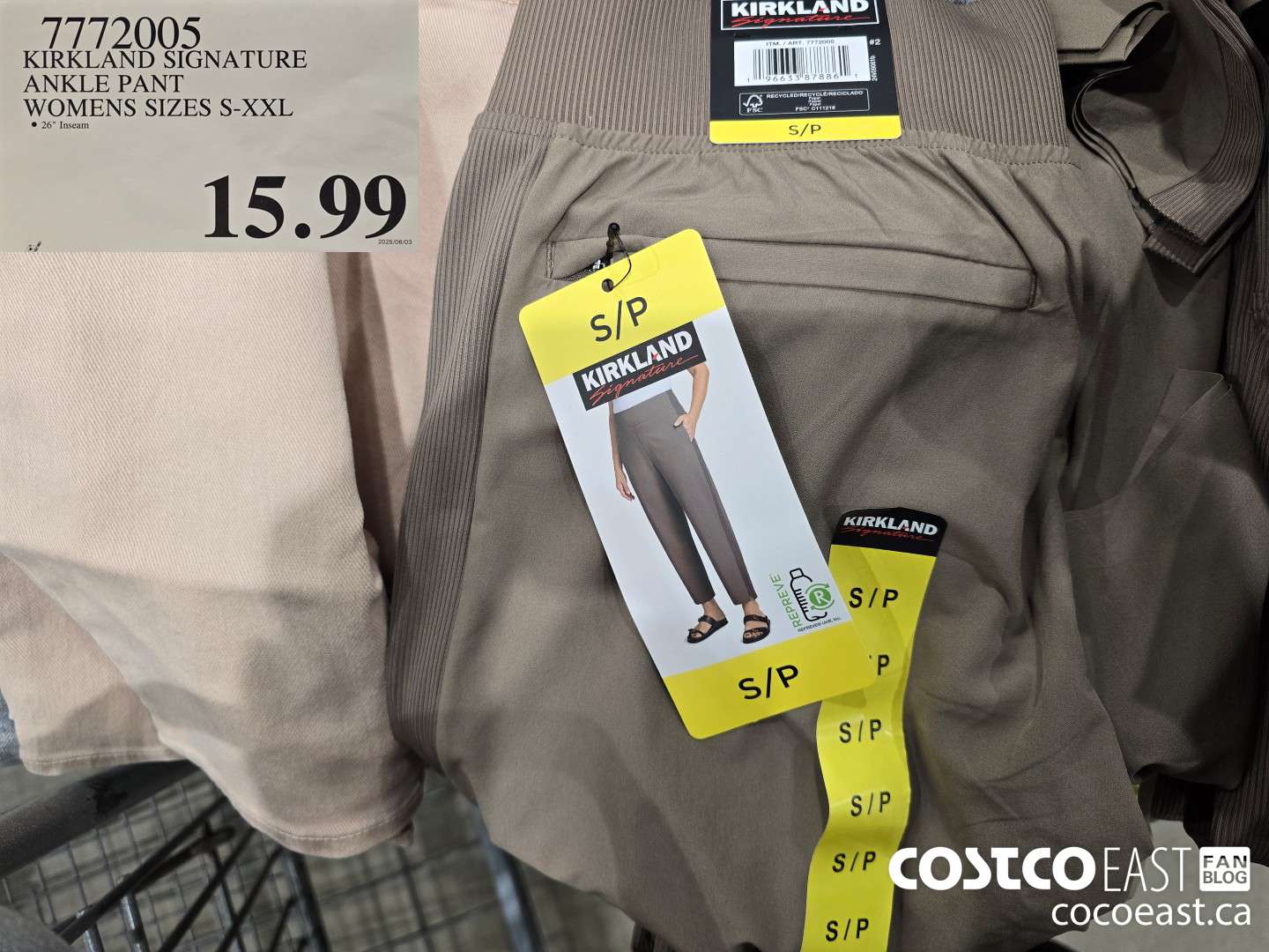 7772005 KIRKLAND SIGNATURE ANKLE PANT WAOMANS SIZES S-XXL $15.99