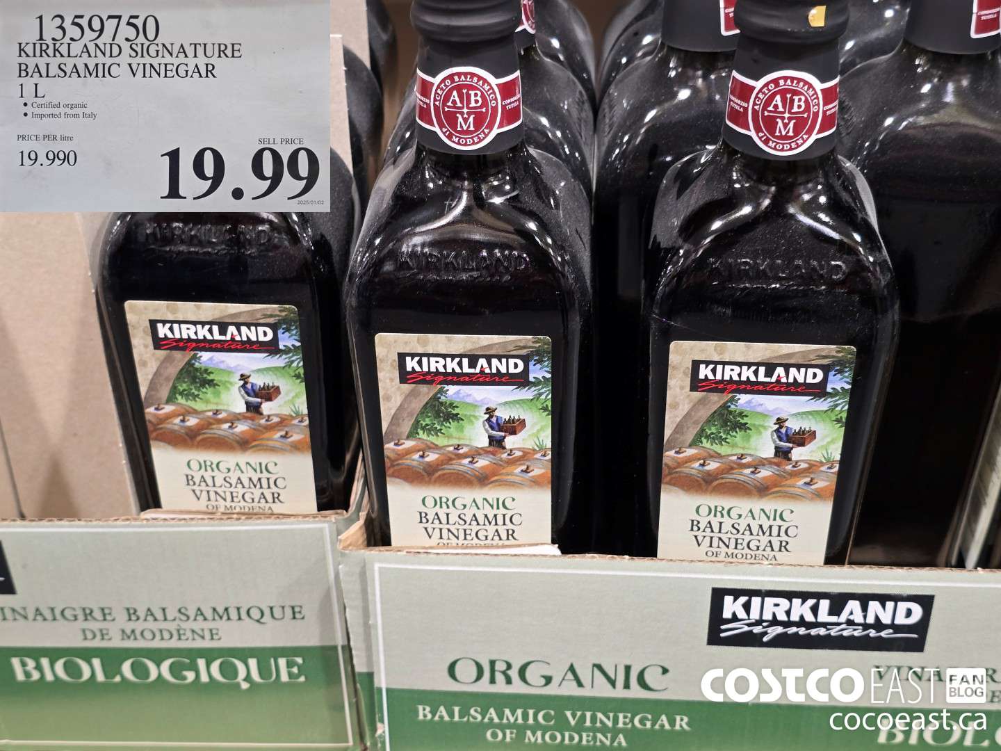 1359750 KIRKLAND SIGNATURE BALSAMIC VINEGAR 1 L $19.99