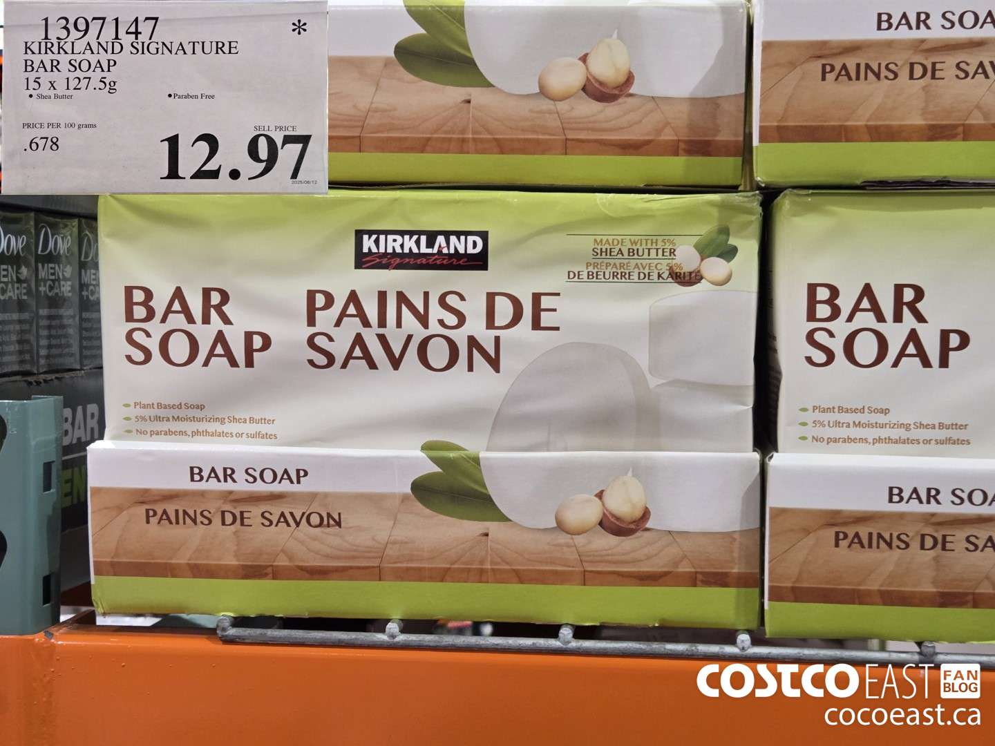 1397147 KIRKLAND SIGNATURE BAR SOAP 15 X 127.5 G $12.97