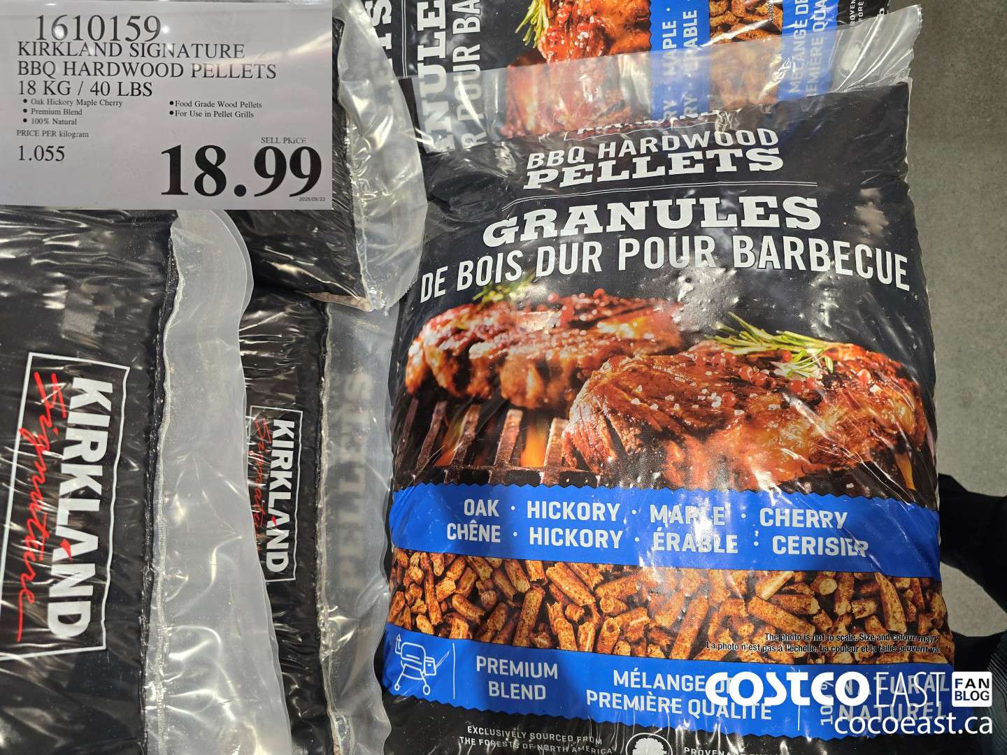 1610159 KIRKLAND SIGNATURE BBQ HARDWOOD PELLETS 18 KG / 40 LBS $18.99