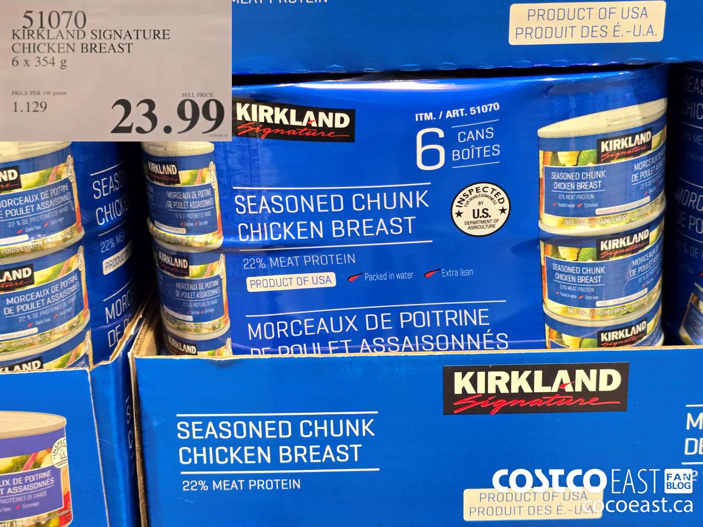 51070 KIRKLAND SIGNATURE CHICKEN BREAST 6 x 354 g $23.99