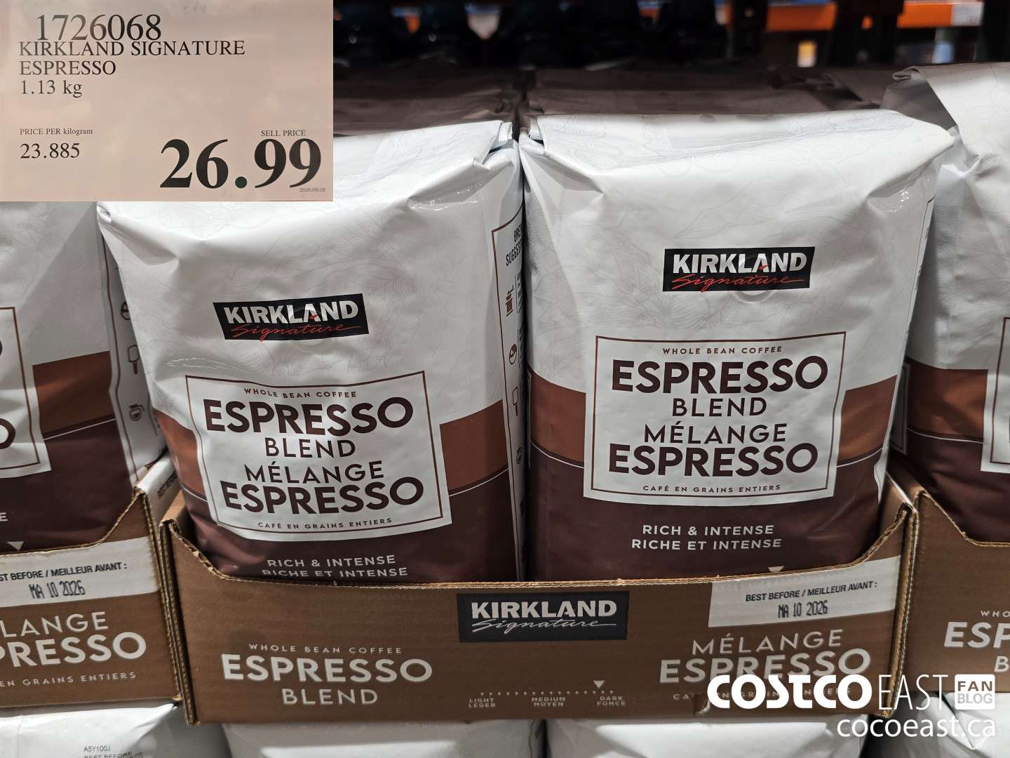 1726068 KIRKLAND SIGNATURE ESPRESSO 1.13 kg $26.99