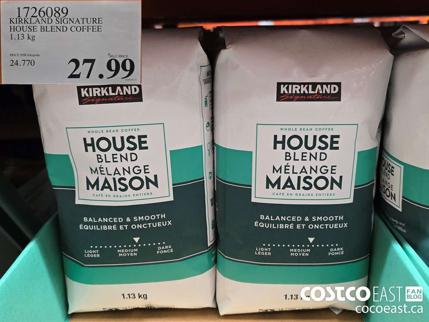 1726089 KIRKLAND SIGNATURE HOUSE BLEND COFFEE 1.13 kg $27.99