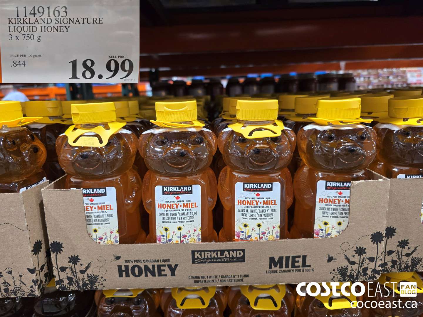 1149163 KIRKLAND SIGNATURE LIQUID HONEY 3 X 750 g $18.99