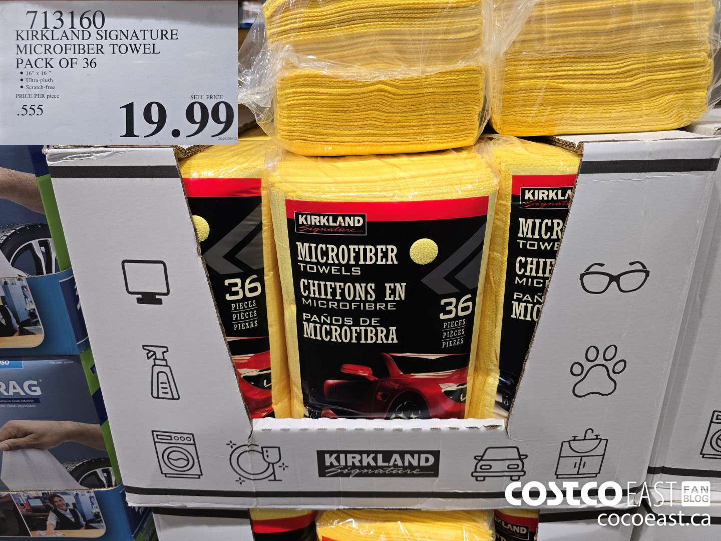 713160 KIRKLAND SIGNATURE MICROFIBER TOWEL PACK OF 36 $19.99