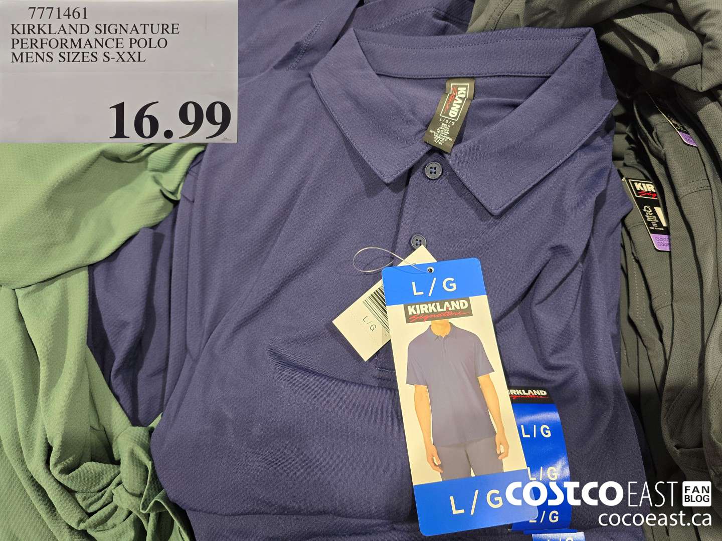 7771461 KIRKLAND SIGNATURE PERFORMANCE POLO MENS SIZES S-XXL $16.99