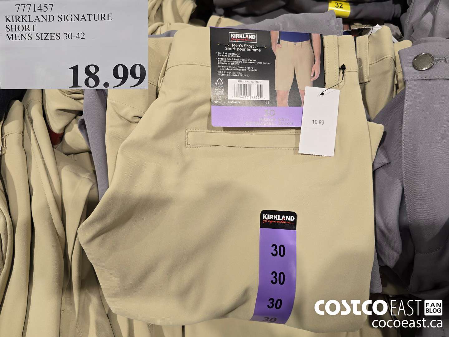 7771457 KIRKLAND SIGNATURE SHORT MENS SIZES 30-42 $18.99