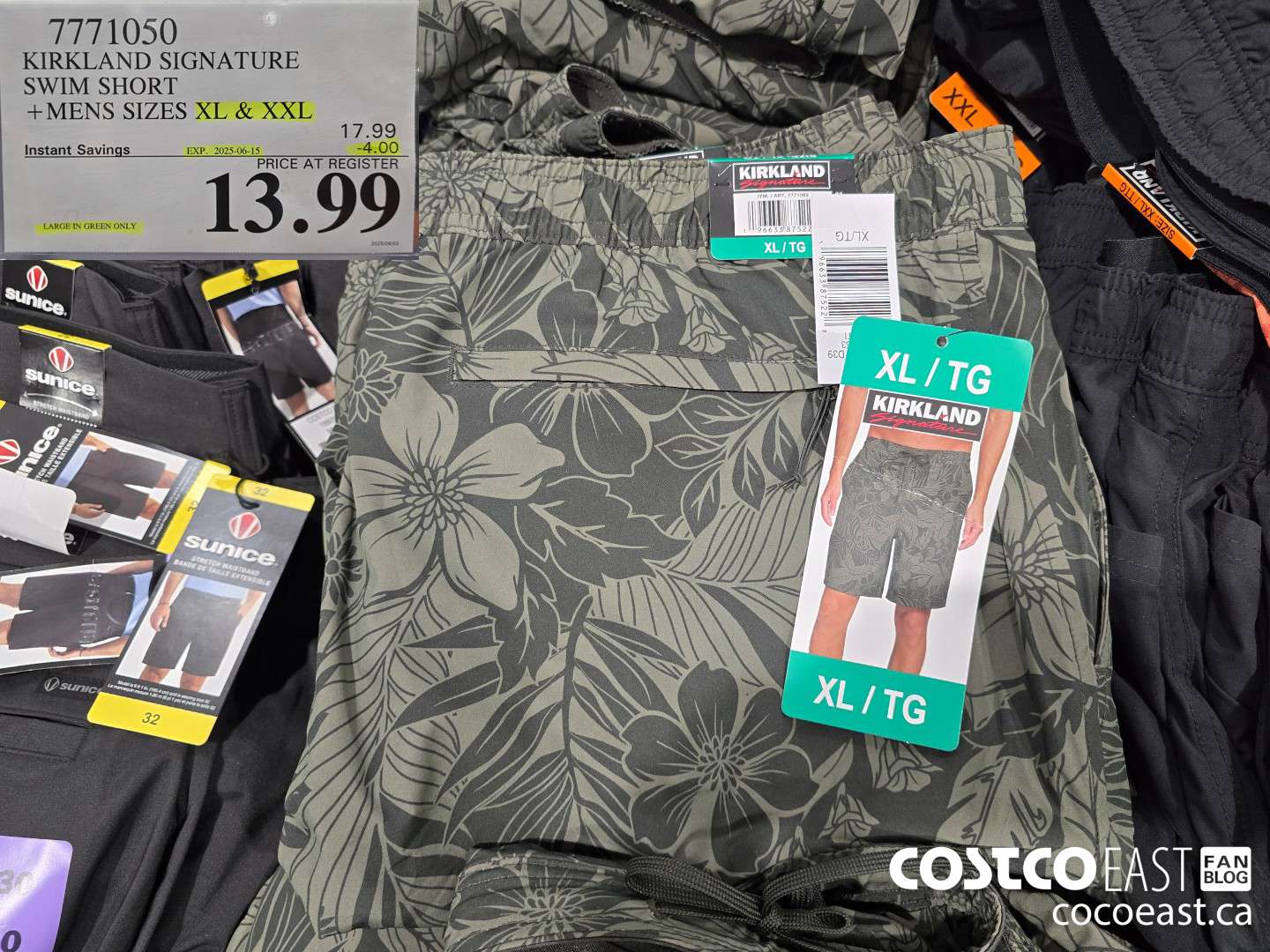 7771050 KIRKLAND SIGNATURE SWIM SHORT +MENS SIZES XL & XXL ($4.00 INSTANT SAVINGS EXPIRES ON 2025-06-18) $13.99