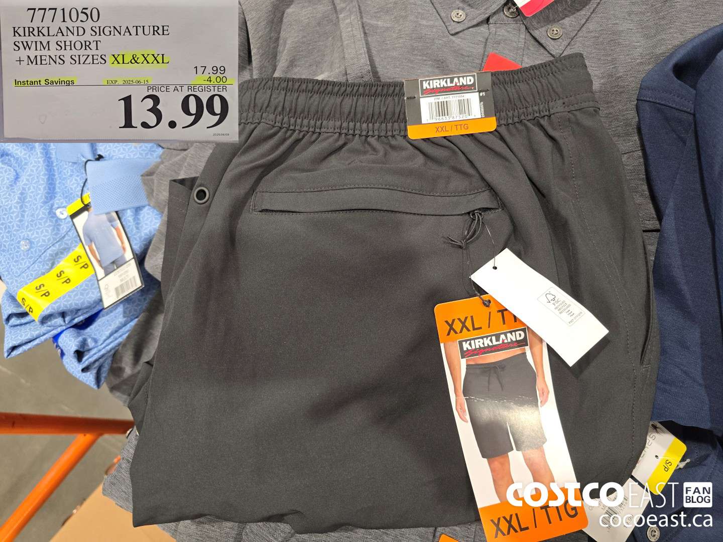 7771050 KIRKLAND SIGNATURE SWIM SHORT +MENS SIZES XL & XXL ($4.00 INSTANT SAVINGS EXPIRES ON 2025-06-15) $13.99