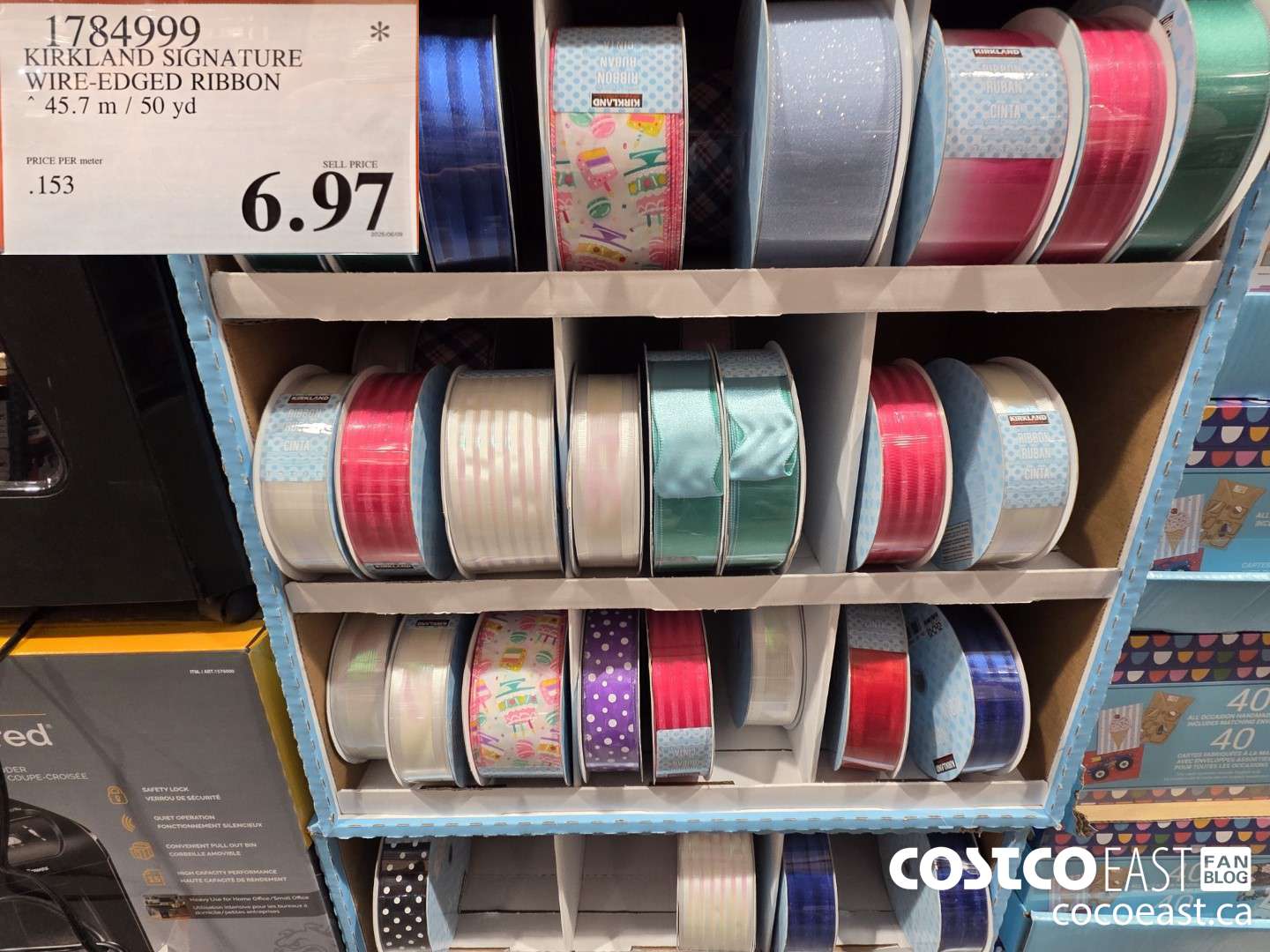 1784999 KIRKLAND SIGNATURE WIRE-EDGED RIBBON 45.7 m / 50 yd $6.97