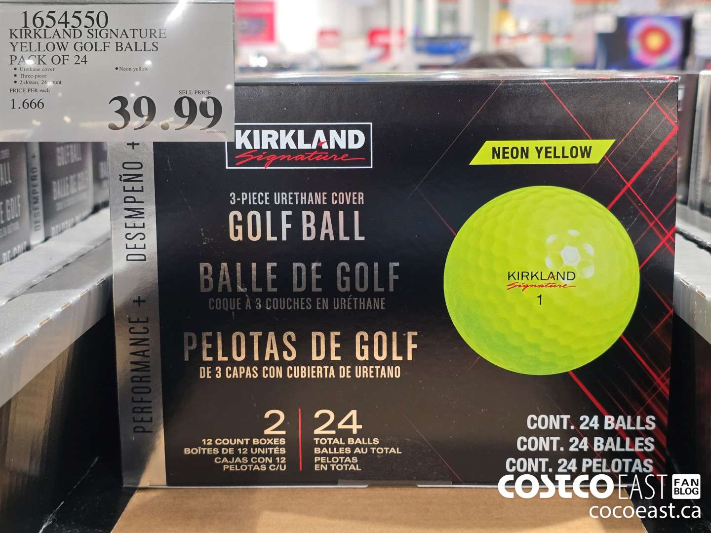 1654550 KIRKLAND SIGNATURE YELLOW GOLF BALLS PACK OF 24 $39.99