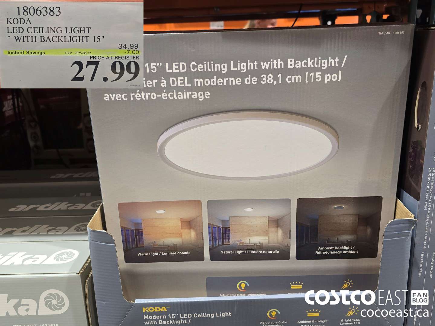 1806383 KODA LED CEILING LIGHT WITH BACKLIGHT 15