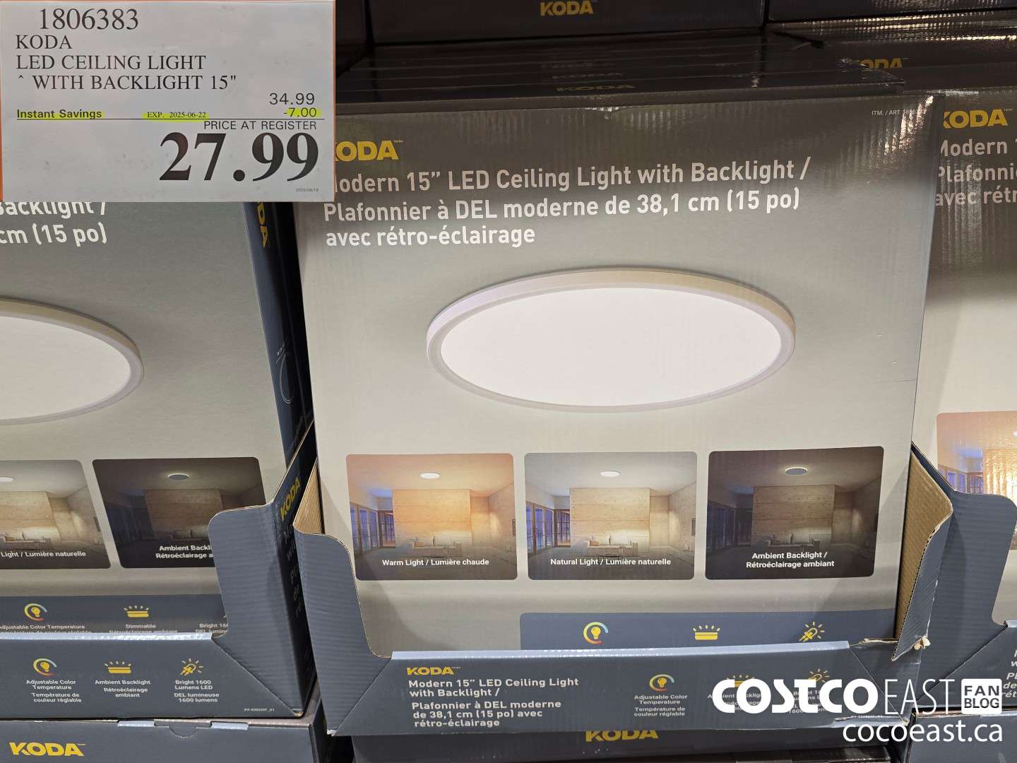 1806383 KODA LED CEILING LIGHT WITH BACKLIGHT 15