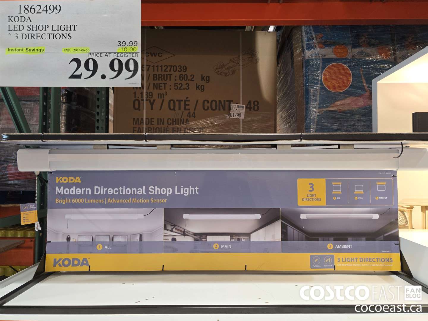 1862499 KODA LED SHOP LIGHT * 3 DIRECTIONS ($10.00 INSTANT SAVINGS EXPIRES ON 2025-06-30) $29.99