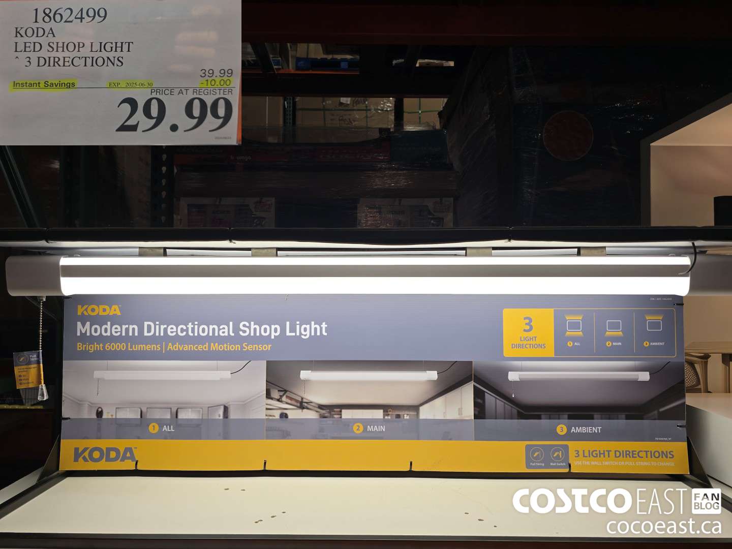 1862499 KODA LED SHOP LIGHT * 3 DIRECTIONS ($10.00 INSTANT SAVINGS EXPIRES ON 2025-06-30) $29.99