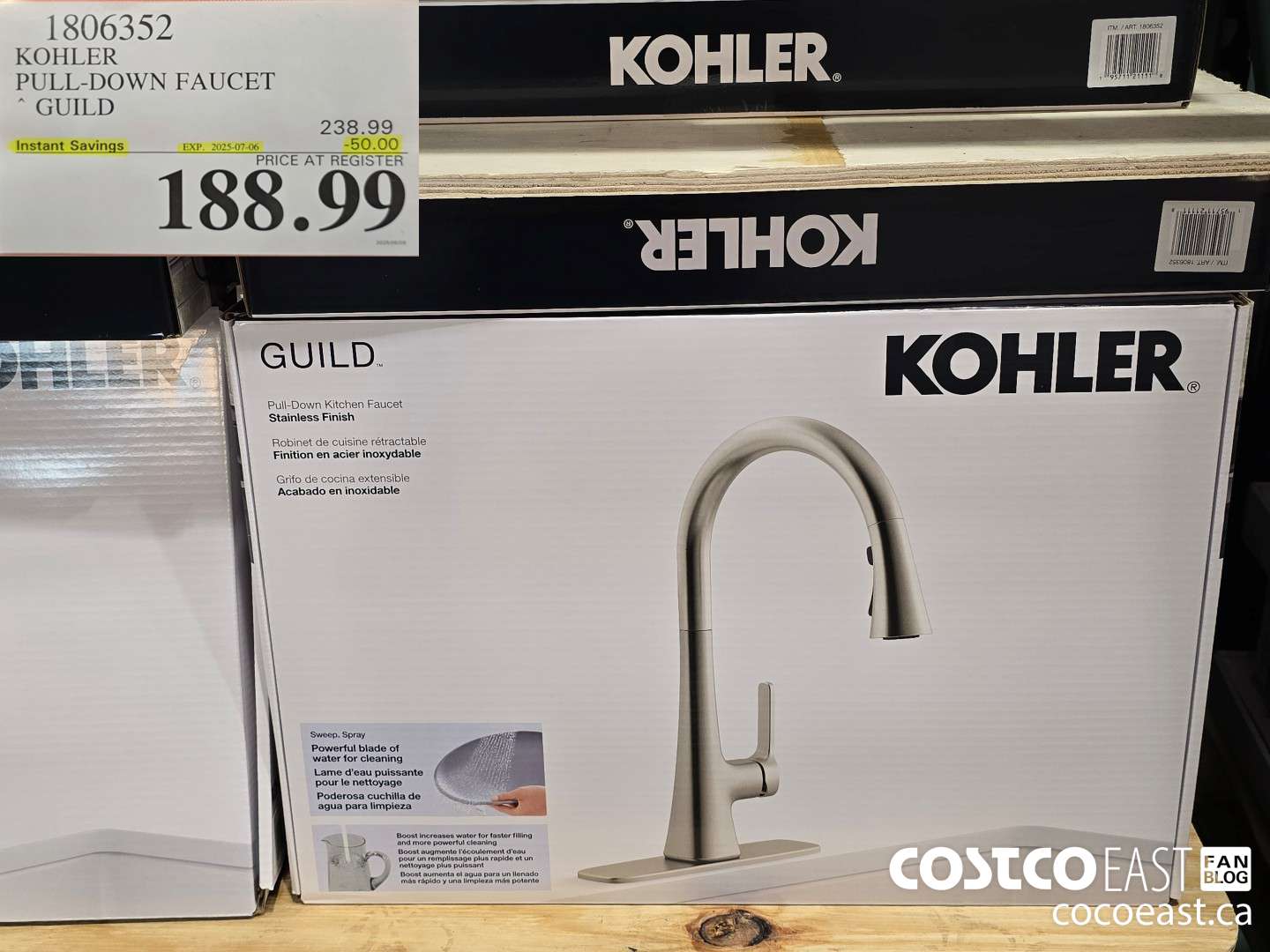 1806352 KOHLER PULL-DOWN FAUCET GUILD ($50.00 INSTANT SAVINGS EXPIRES ON 2025-07-06) $188.99