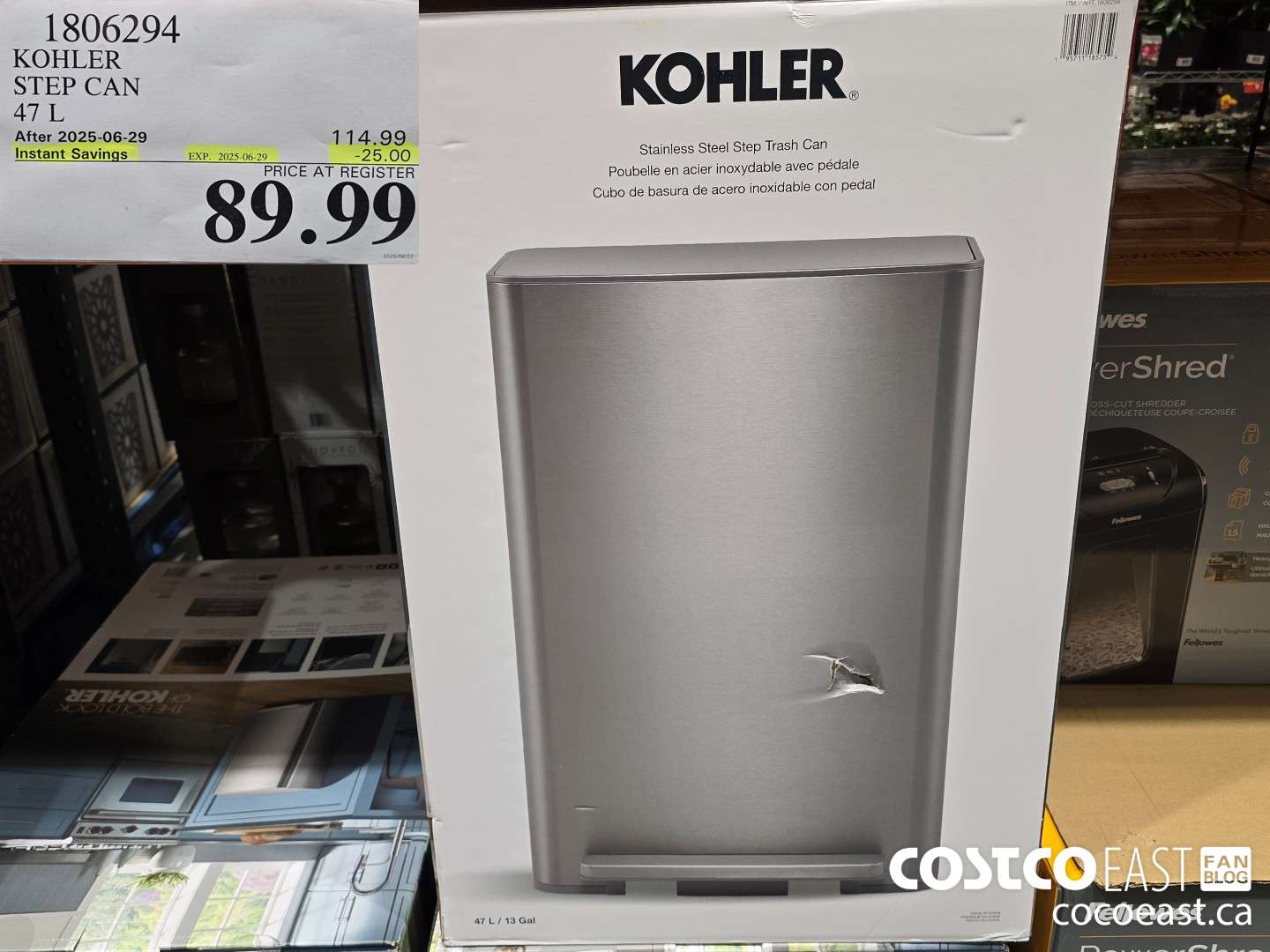 1806294 KOHLER STEP CAN 47 L ($25.00 INSTANT SAVINGS EXPIRES ON 2025-06-29) $89.99
