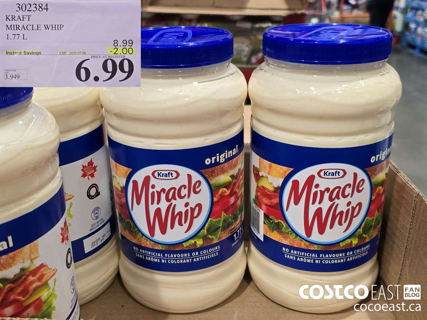 302384 KRAFT MIRACLE WHIP 1.77 L ($2.00 INSTANT SAVINGS EXPIRES ON 2025-07-06) $6.99