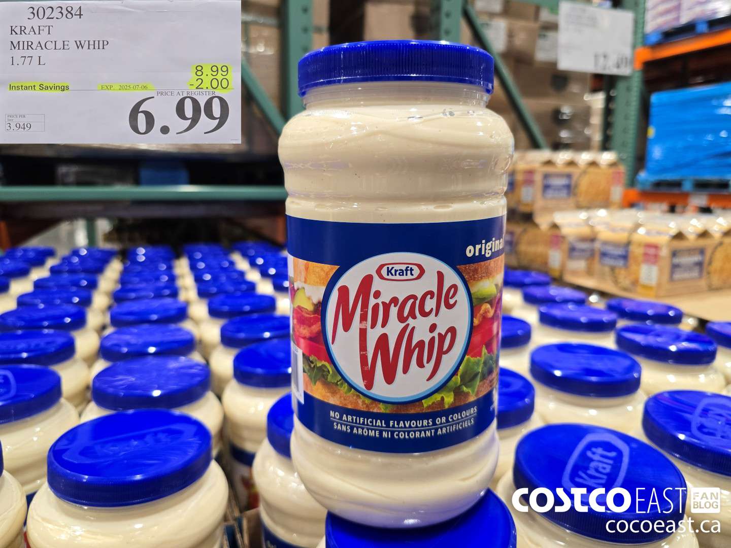 302384 KRAFT MIRACLE WHIP 1.77 L ($2.00 INSTANT SAVINGS EXPIRES ON 2025-07-06) $6.99