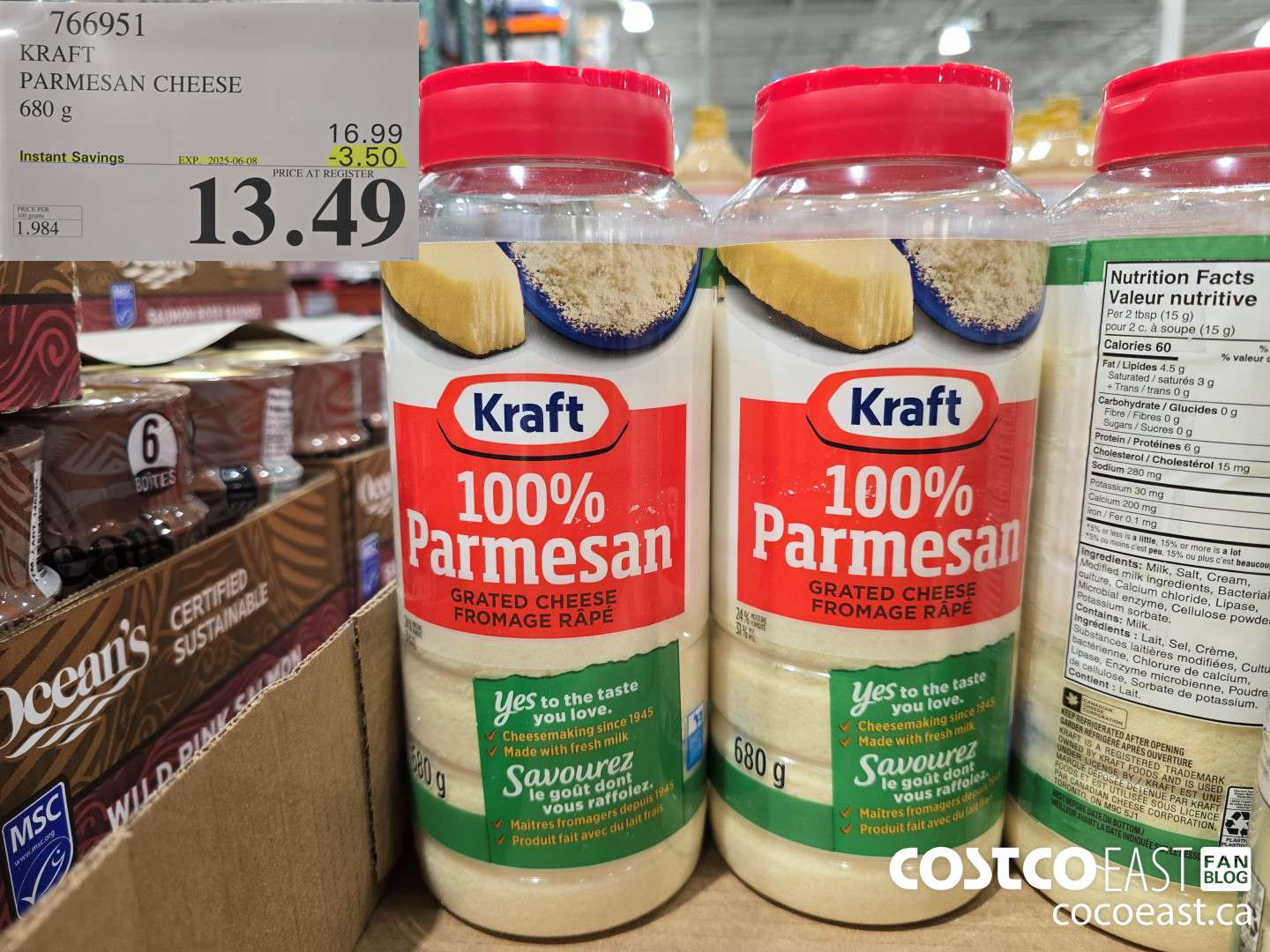 766951 KRAFT PARMESAN CHEESE 680 G ($3.50 INSTANT SAVINGS EXPIRES ON 2025-06-08) $13.49
