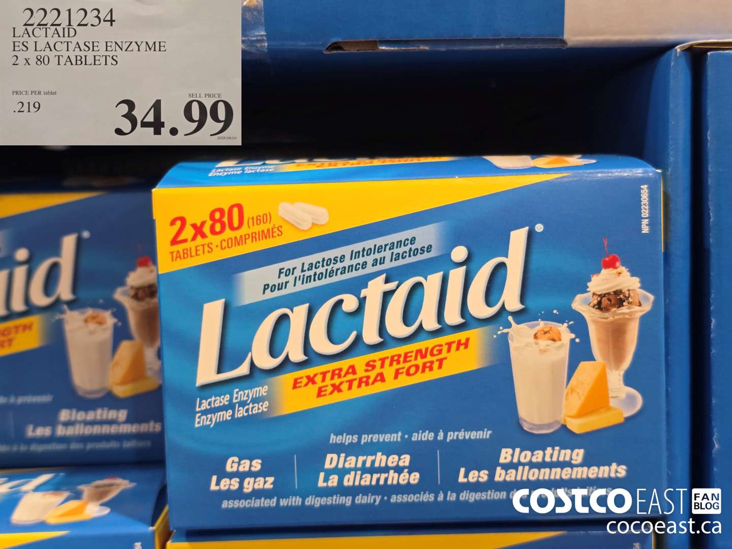 2221234 LACTAID ES LACTASE ENZYME 2 x 80 TABLETS $34.99