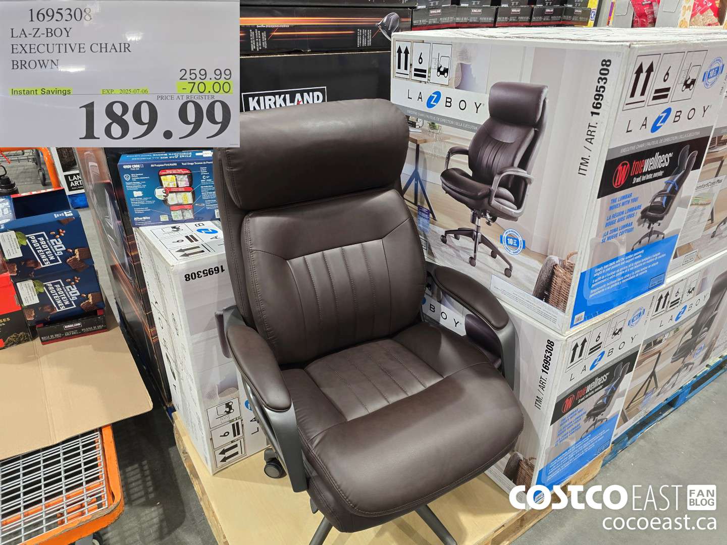 1695308 LA-Z-BOY EXECUTIVE CHAIR BROWN ($70.00 INSTANT SAVINGS EXPIRES ON 2025-07-06) $189.99