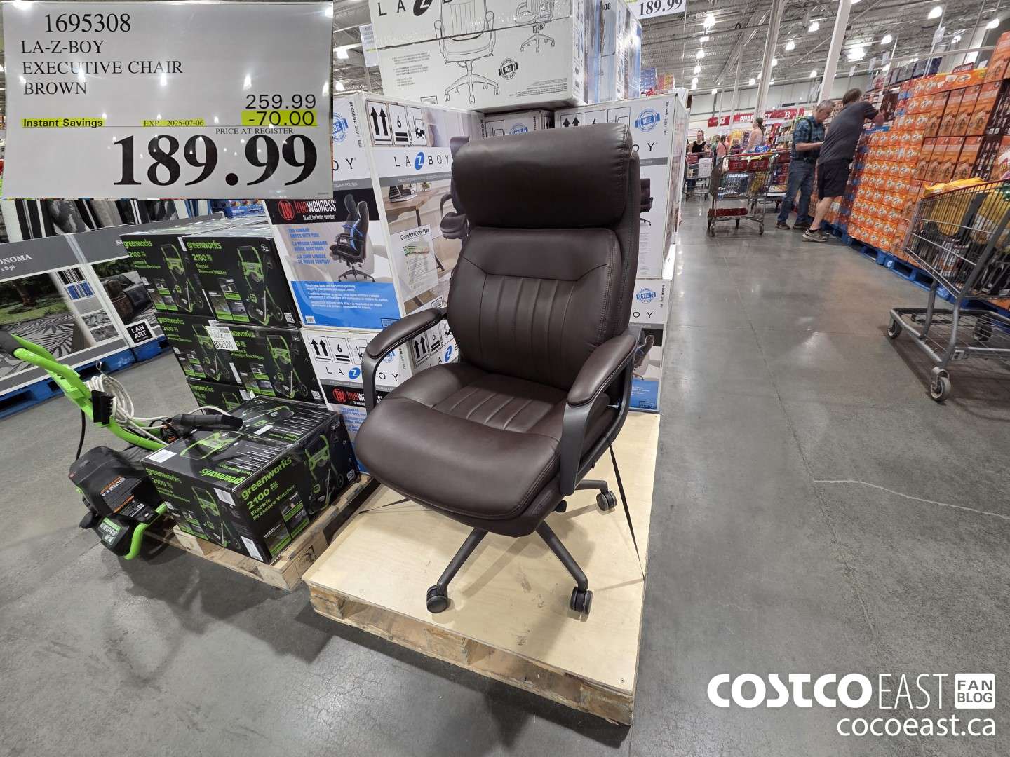 1695308 LA-Z-BOY EXECUTIVE CHAIR BROWN ($70.00 INSTANT SAVINGS EXPIRES ON 2025-07-06) $189.99