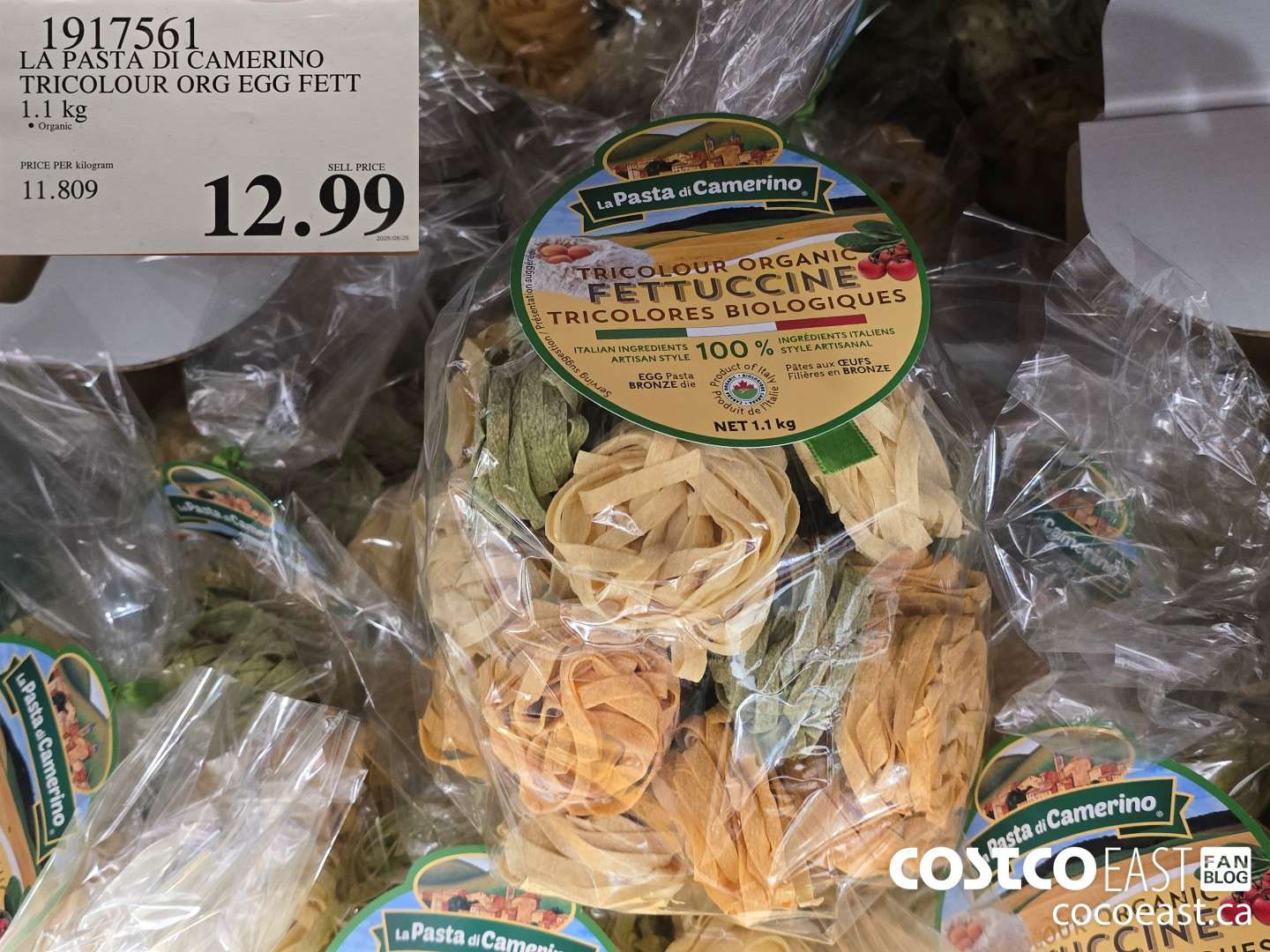 1917561 LA PASTA DI CAMERINO TRICOLOUR ORG EGG FETT 1.1 kg $12.99