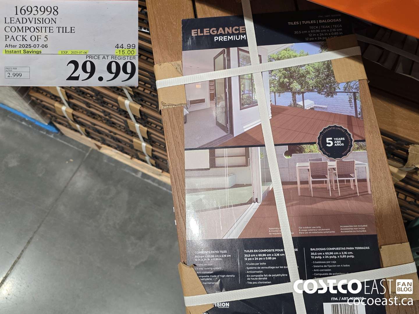 1693993 LEADVISION COMPOSITE TILE PACK OF 5 ($15.00 INSTANT SAVINGS EXPIRES ON 2025-07-06) $29.99