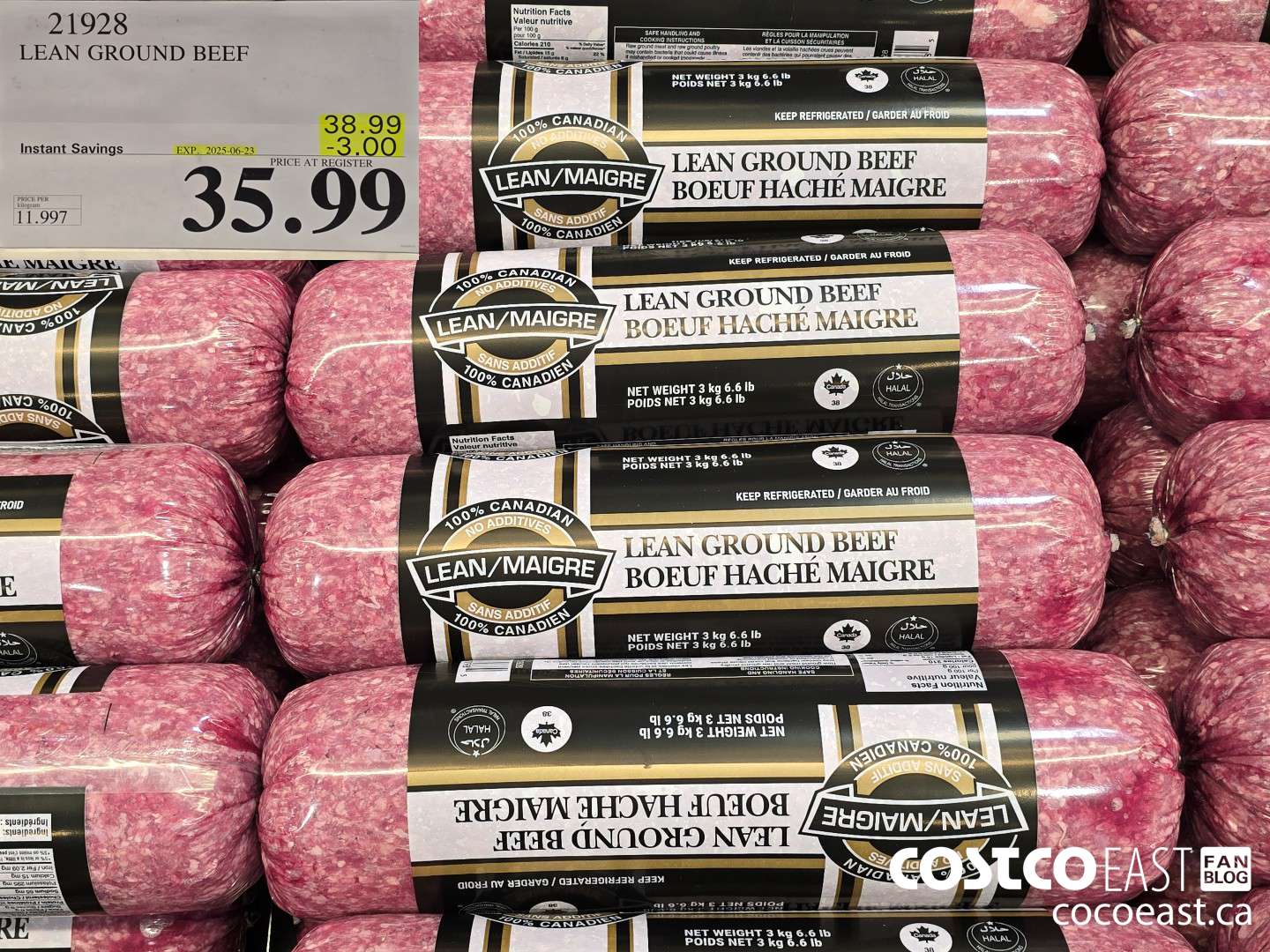 21928 LEAN GROUND BEEF ($3.00 INSTANT SAVINGS EXPIRES ON 2025-06-23) $35.99