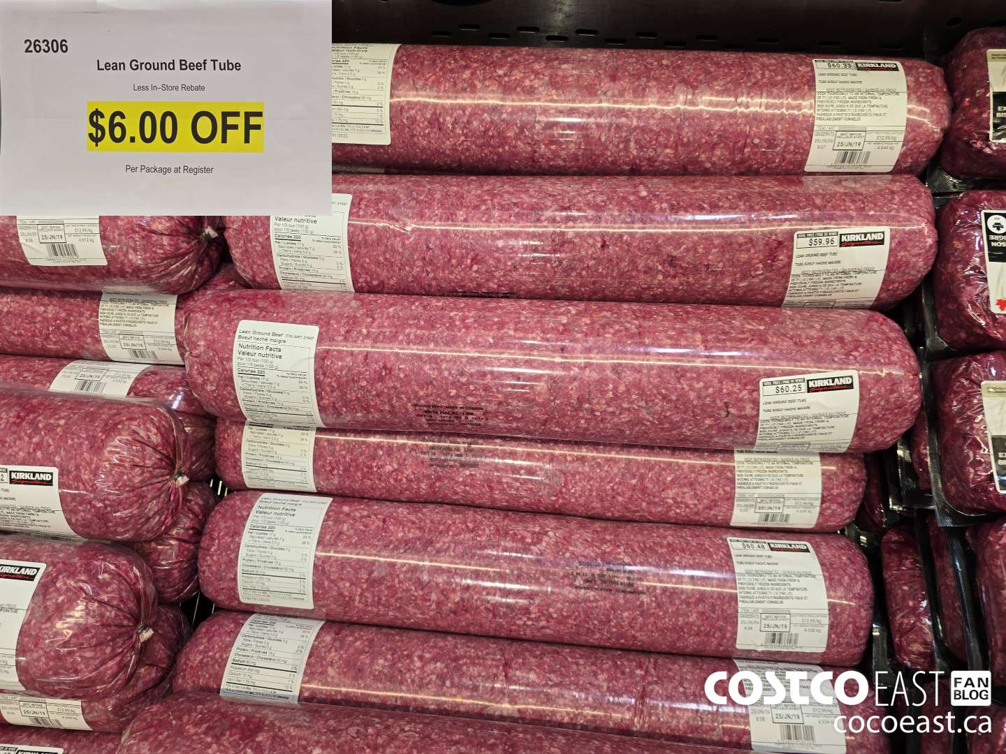 26306 LEAN GROUND BEEF TUBE ($6.00 INSTANT SAVINGS)