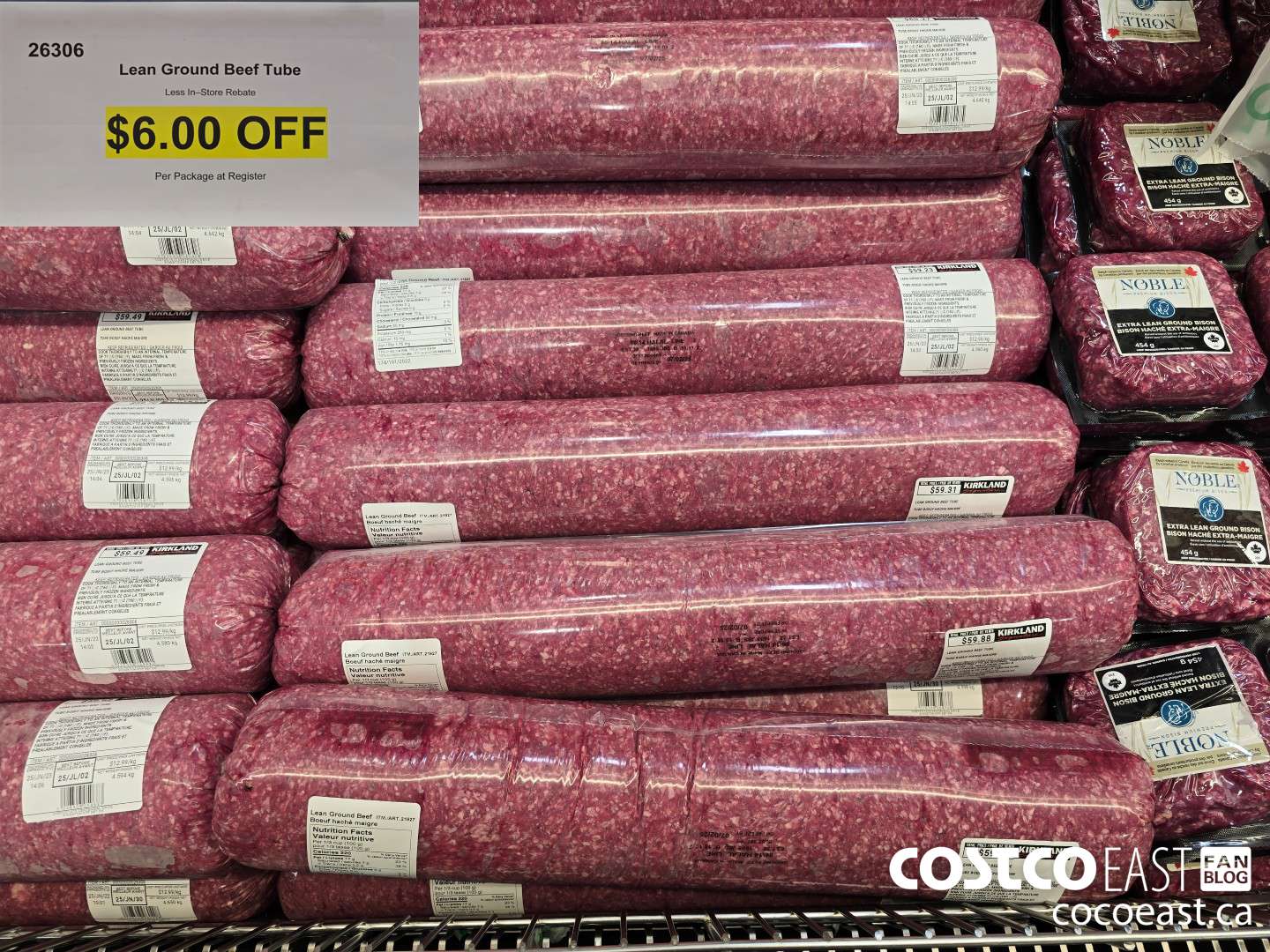 26306 LEAN GROUND BEEF TUBE ($6.00 INSTANT SAVINGS)