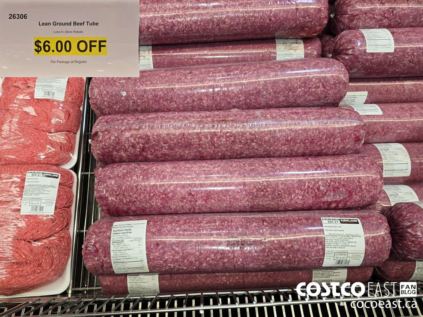 26306 LEAN GROUND BEEF TUBE ($6.00 INSTANT SAVINGS)