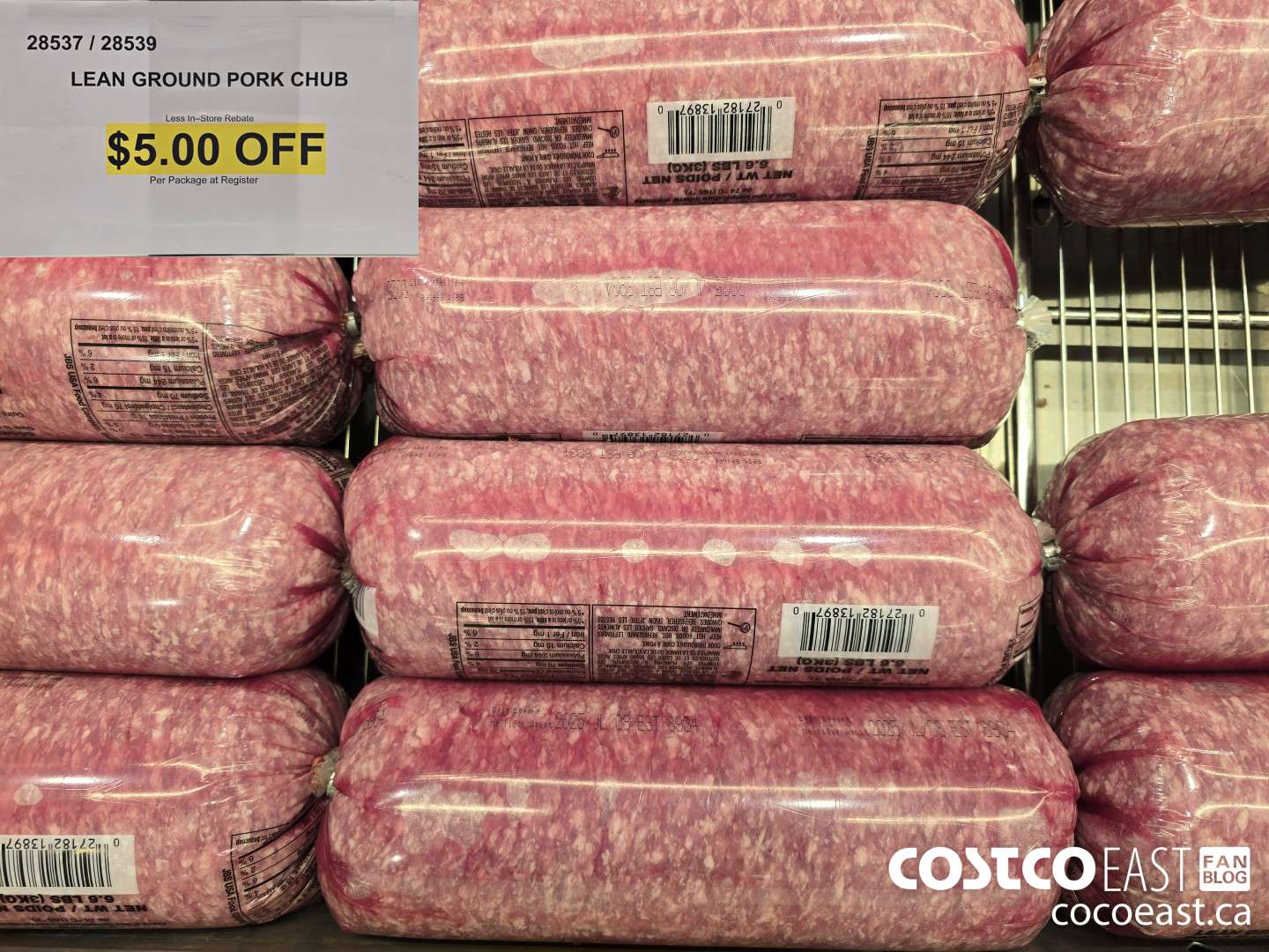 28537 LEAN GROUND PORK CHUB ($5.00 INSTANT SAVINGS)