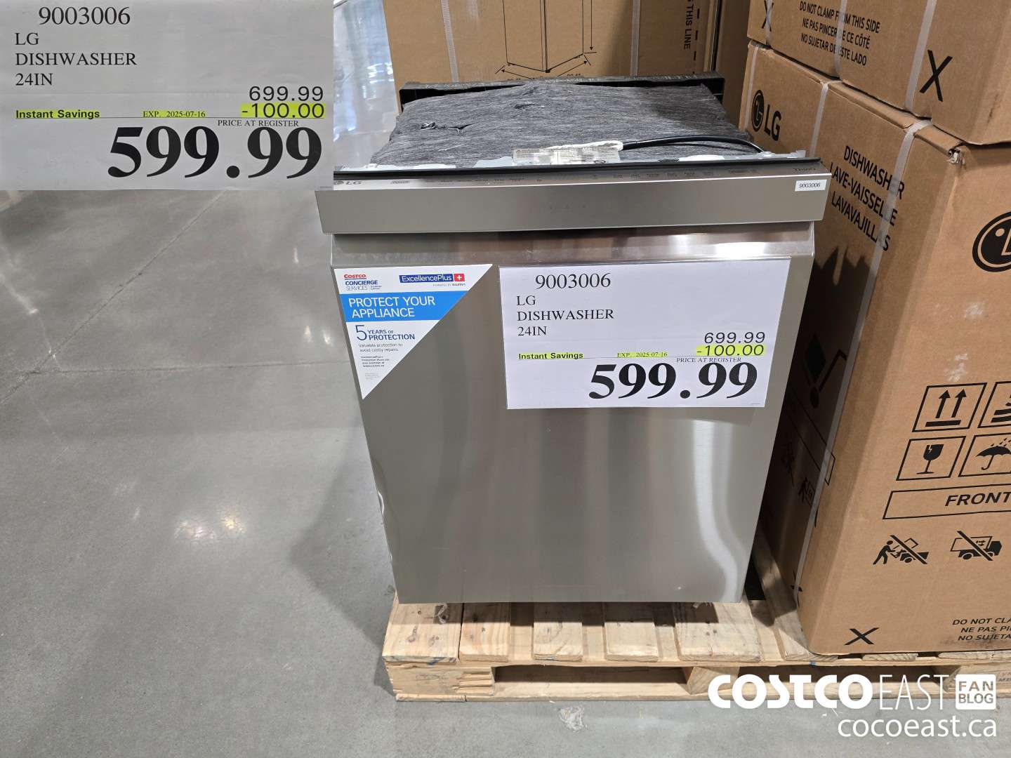 9003006 LG DISHWASHER 24IN  ($100.00 INSTANT SAVINGS EXPIRES ON 2025-07-16) $599.99