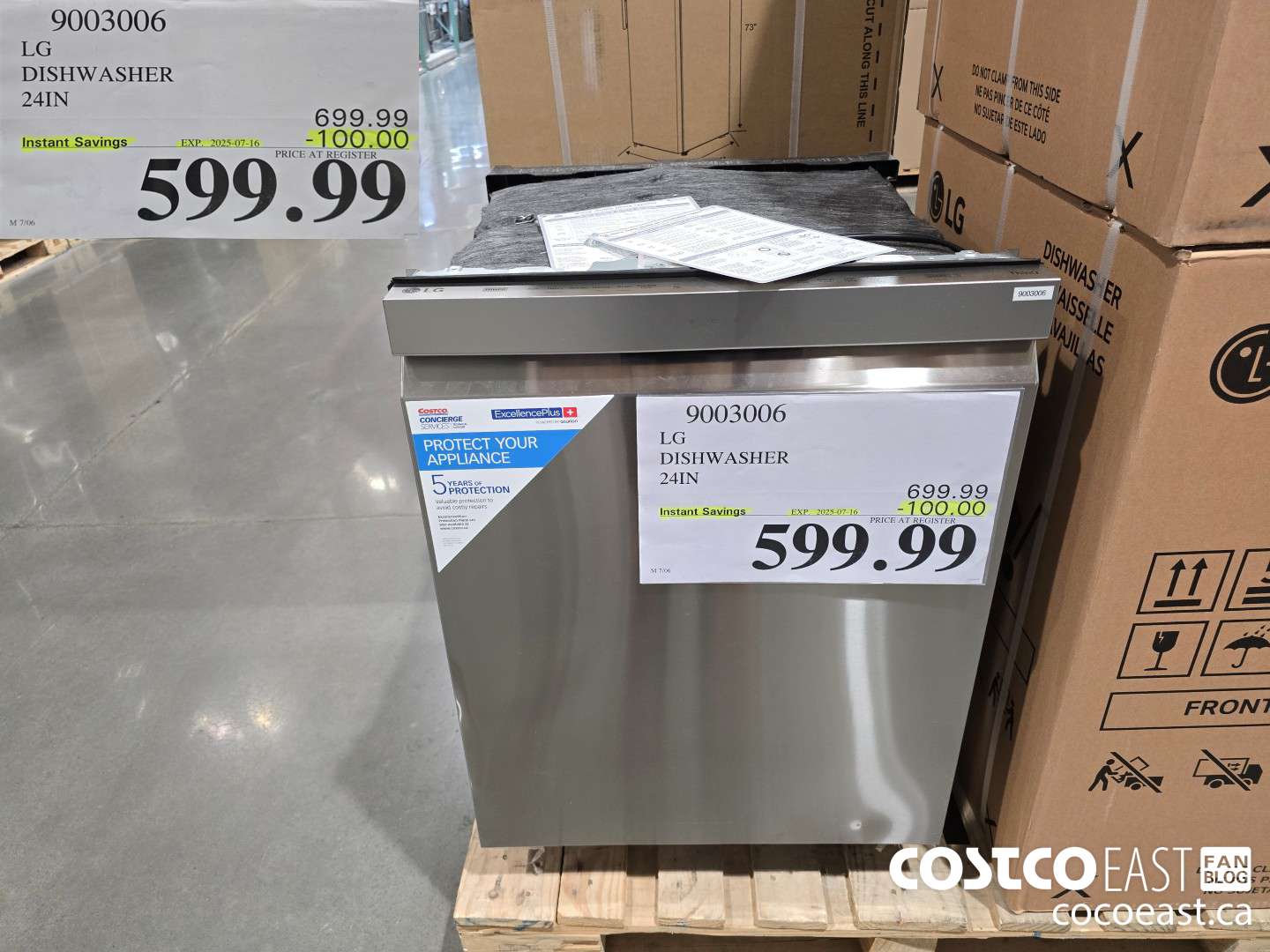 9003006 LG DISHWASHER 24IN  ($100.00 INSTANT SAVINGS EXPIRES ON 2025-07-16) $599.99